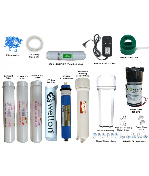Wellon Water Purifier DIY RO Kit for All Type RO Water Purifier (Maintenance/Replacement Service Kit)